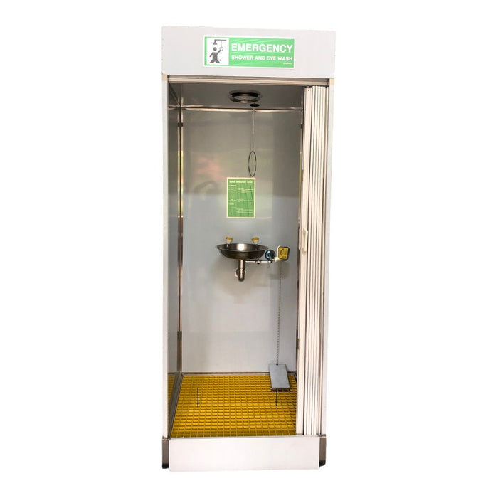 Spilldoc Enclosed Booth Safety Shower & Eyewash Station SDEBR1SE304