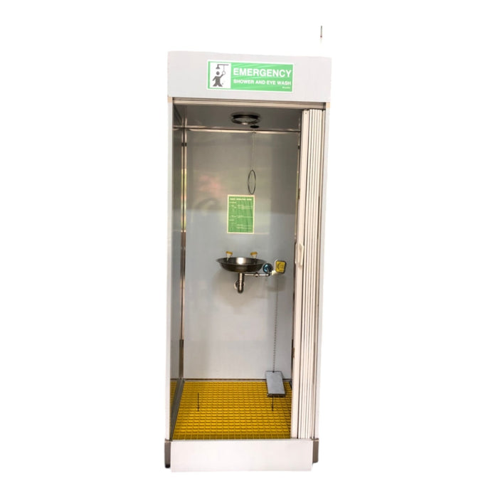 Spilldoc Enclosed Booth Safety Shower & Eyewash Station SDEBR1SE304